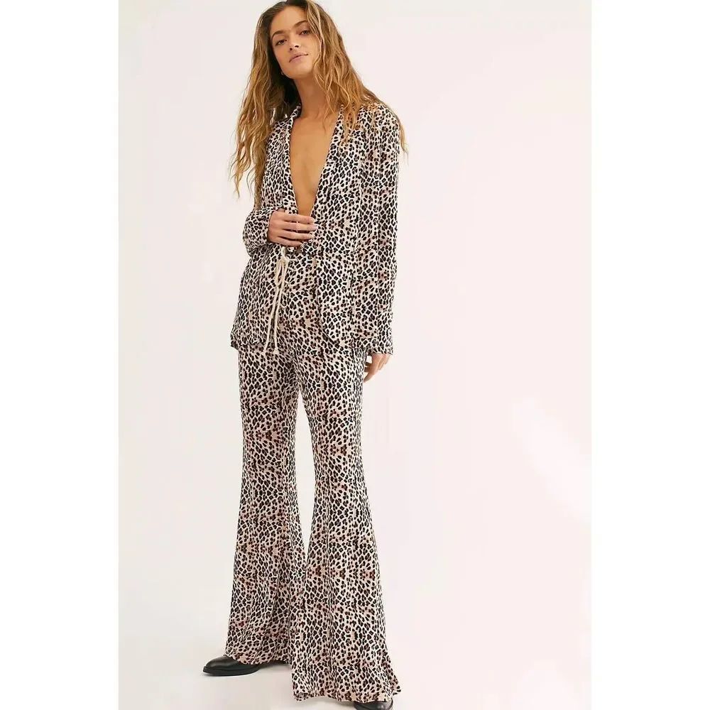 Free People Jimi Leopard Suit Set